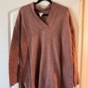 J. Jill V-Neck Sweater in Dusty Rose